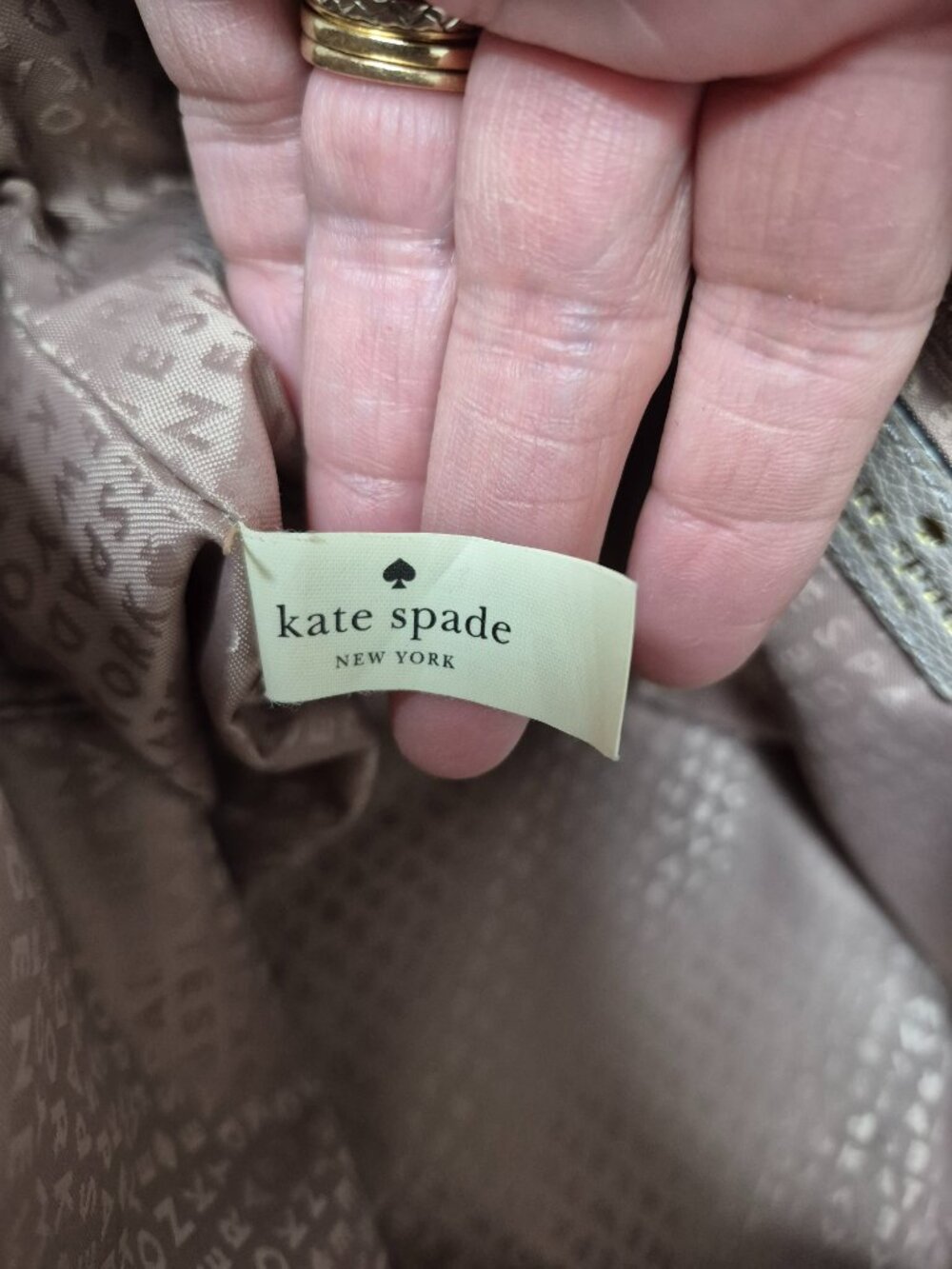 Kate Spade Beige Leather Handbag Purse Crossbody - Picture 14 of 16